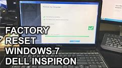 How to ║ Restore Reset a Dell Inspiron to Factory Settings ║ Windows 7
