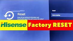 Hisense TV Factory Reset | Hisense Android TV Reset