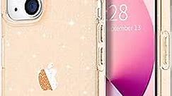 Hython Case for iPhone 13 Case Glitter, Cute Sparkly Clear Glitter Shiny Bling Sparkle Cover, Anti-Scratch Soft TPU Thin Slim Fit Shockproof Protective Phone Cases for Women Girls, Rose Gold Glitter