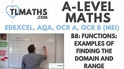 A-Level Maths: B8-03 Functions: Examples of Finding the Domain and Range