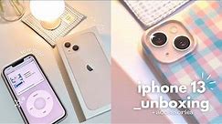 🎀 iphone 13 pink (128gb) unboxing 2023 + phone case accessories