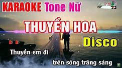 Thuyền Hoa Karaoke Disco 2023 Tone Nữ | Nhạc Sống Thanh Ngân - Beat Dễ Hát