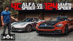 Abarth 124 Spider vs. Alfa Romeo 4C Spider Comparison Review | An Italian Sibling Rivalry