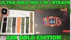 ultra gold pro smartwatch, watch ultra gold pro, ultra watch 7 in 1 strap, golden watch, ultra gold