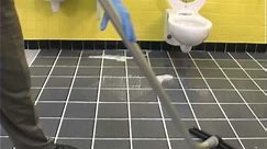 Cleaning a Restroom Floor With a Kaivac No-Touch Cleaning System