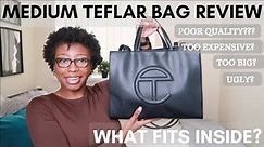 BLACK MEDIUM TELFAR BAG REVIEW | WHAT FITS INSIDE | SHOPPING BAG UNBOXING