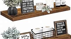 QEEIG Bathroom Shelves 36 inches Long Floating Shelf for Wall 36 x 9 inch Set of 2, Rustic Brown (008-90BN)