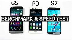 LG G5 vs Huawei P9 vs Samsung Galaxy S7 - Benchmark & Speed Test!