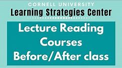 Lecture Reading Courses Before/After Class