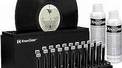 Knox Gear Record Cleaner Kit - Vinyl Record Cleaning Kit to Reduce Static & Skips - Vinyl Cleaning Kit to Clean Dust and Fingerprints - Includes Vinyl Record Cleaner Fluid, 2X Disc Spin Record Brush