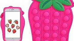 Coralogo Cranberry Case for iPhone 6 Plus/6S Plus/7 Plus/8 Plus Cartoon Funny Kawaii Cute Silicone Cover Fidget Unique Design Aesthetic for Girls Boys Kids Cases (for iPhone 6/6S/7/8 Plus 5.5")