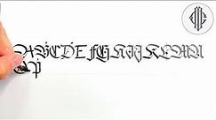 Textualis Quadrata Calligraphy Alphabet A-Z Capitals (Left-Handed)