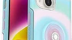OtterBox iPhone 14 & iPhone 13 Otter + Pop Symmetry Series Clear Case - GLOWING AURA (Pink), Integrated PopSockets PopGrip, Slim, Pocket-Friendly, Raised Edges Protect Camera & Screen