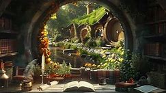 Journey to the Hobbit Bilbo Baggins' Study Nook in the Shire ~ Music for Studying and Relaxing
