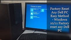 Factory Reset Dell PC Windows 10/11 Easy Method | Factory reset Dell PC without Password