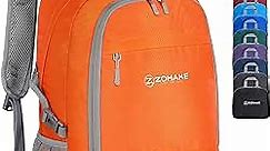 ZOMAKE Lightweight Packable Backpack 30L - Foldable Hiking Backpacks Water Resistant Compact Folding Daypack for Travel(Orange)