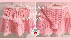 How to crochet baby poncho | hooded crochet cape | girls 6 months - 3.5 years - Crochet for Baby 196
