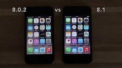 iPhone 4S iOS 8.0.2 vs 8.1 (see annotations in video)