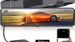 Mirror Dash Cam 4K WiFi 11'' Rear View Mirror Camera Front and Rear Dash Camera for Car with IMX415 Sensor, APP Control, 64GB Card Pre-Installed, HDR, GPS, G-Sensor…