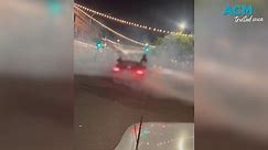 Hoons filmed doing burnouts in centre of town