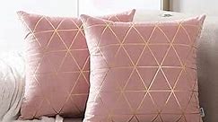 NordECO HOME Pack of 2 Throw Pillow Covers Cases - Square Decorative Cushion Covers for Valentine's Day Spring Sofa Couch Bed Home Decoration, 18 x 18, Pink
