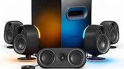 SteelSeries Arena 9 Illuminated 5.1 Desktop Gaming Speakers – 5.1 USB Surround Sound – Wireless Rear Speakers – 2-Way Speaker Design – Subwoofer – RGB Light, Bluetooth – PC, PlayStation, Mobile, Mac