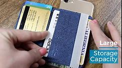 Stick-On Phone Wallet for Back of iPhone or Android Case | 6 Sleeve Credit Card Holder - Pocket for Cards, Money & ID - Built-in Stand - Waterproof Material - Travel, Work & Life-Proof - Blue