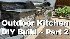 Building an Outdoor Kitchen PART 2 - DIY Build Finishing Stone, Counter & Lighting