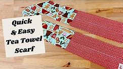 Quick and Easy Sewing Project Tea Towel Scarf Boa - Great Christmas Gift