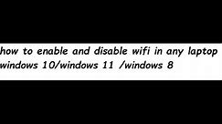 how to enable wifi on windows 10
