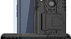 Galaxy A10S Case, Samsung A10S Case, with HD Screen Protector, SKTGSLAMY [Shockproof] Tough Rugged Dual Layer Protective Case Hybrid Kickstand Cover for Samsung Galaxy A10S (Black)