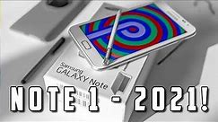 Unboxing a Galaxy Note 1 in 2021 - Android 9? 💧💧💧