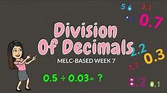 DIVISION OF DECIMALS | GRADE 6
