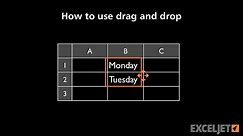 How to use drag and drop in Excel