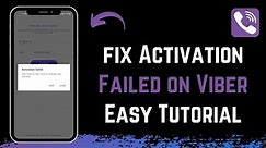 How to Fix Activation Fail on Viber !