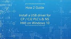 How to install a USB driver for CP, CJ2 & NS