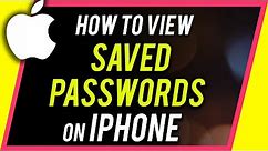 How to See Saved Passwords on iPhone