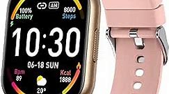Smart Watch (Answer/Make Calls), 1.85" Smartwatch for Men Women IP68 Waterproof, 112 Sport Modes, Fitness Activity Tracker, Heart Rate Monitor Sleep Step Counter, Smart Watches for Android iPhone Pink