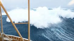 MONSTER WAVES Reaching Oil Rig's Windows | North Sea