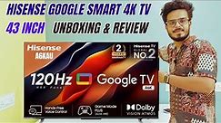 Hisense A6K 43 Inch 4K TV Unboxing & Review | Hisense Smart Google TV 🔥 CRK Techpedia