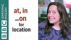 Prepositions of place - in, at, on - English grammar | English In A Minute