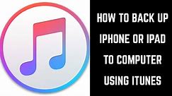 How to Backup iPhone or iPad to Computer Using iTunes