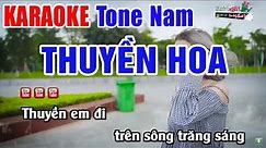 Thuyền Hoa Cha Cha Cha Karaoke Tone Nam | Nhạc Sống Thanh Ngân