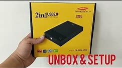 Terabyte 2 in 1 USB 2.0 SATA 2.5"/3.5" HDD ENCLOSURE/CASE unboxing and setup