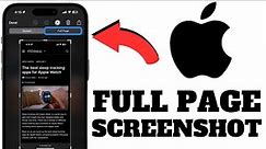 How To Take Full Page Screenshot on iPhone 2024