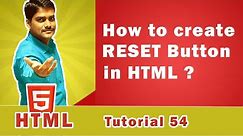 HTML RESET Button - HTML Tutorial 54 🚀