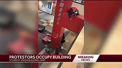 Protest inside student union building at University of New Mexico