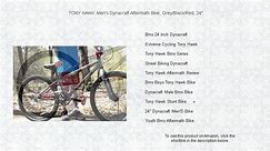 TONY HAWK Men's Dynacraft Aftermath Bike, Grey/Black/Red, 24"