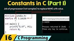 Constants in C (Part 1)