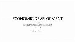 Introduction to Economic Development